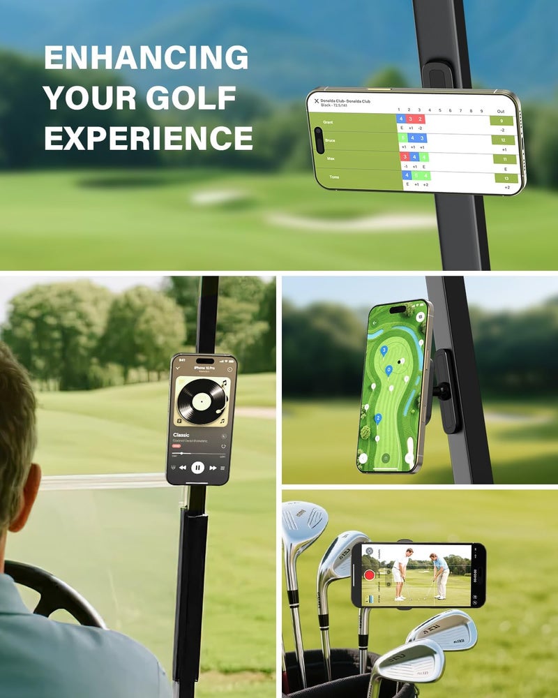 A2C Upgraded Magnetic Golf Cart Phone Holder, Golf Accessories for Men, Unique Golf Gifts for Golfer Lover Husband Father Dad, Golf Valentines Gift for Him, Golf Phone Mount for MagSafe iPhone 12-17 - Image 4
